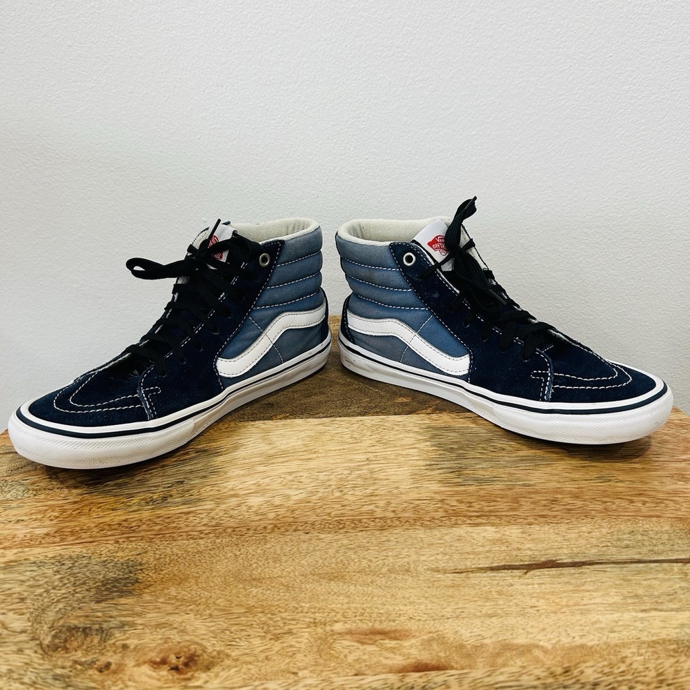 Vans Skate Sk8- High Navy Sneakers Shoes Men's Size 7 Suede Skateboard